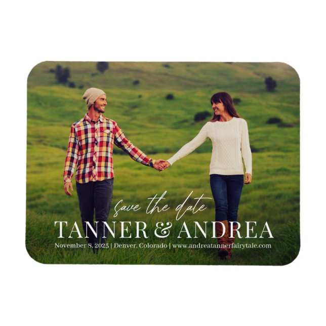 Just Us EDITABLE COLOR Save The Date Magnet (Horizontal)