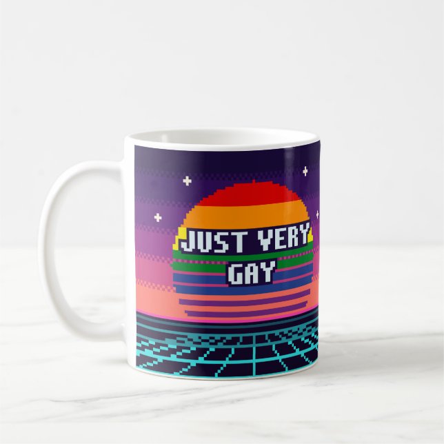 Just Very Gay Pride Pixel Mug (Left)
