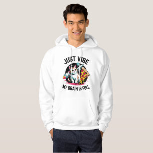 "Just Vibe" - Space Cat & Pizza T-Shirt Hoodie