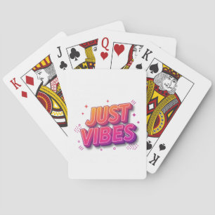 Just Vibes   Colourful Text Design Custom  Playing Cards