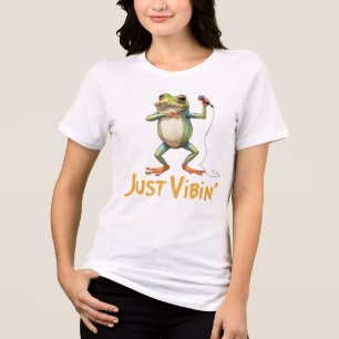 Just Vibin’ Funny Frog Shirt for Chill Vibes