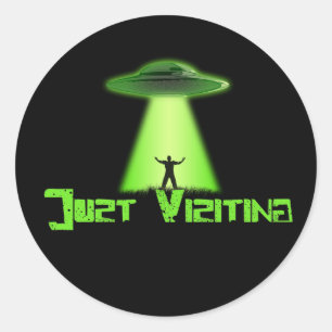 Just Visiting Sticker