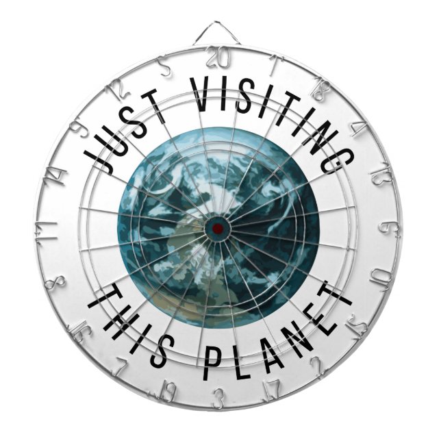 Just Visiting This Planet Dartboard (Front)