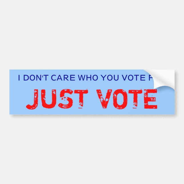 JUST VOTE bumper sticker (Front)