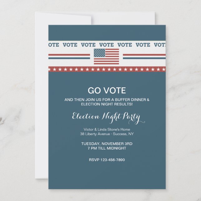 Just Vote Election Party Invitation (Front)