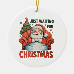Just Waiting For Christmas Santa Sleeping Xmas Ceramic Tree Decoration