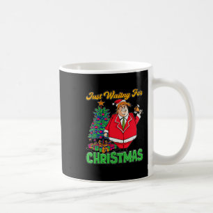 Just Waiting For Christmas Trump Santa Minimalist Coffee Mug