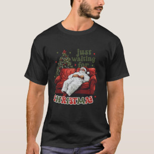 Just Waiting For Christmas Xmas Trump Pyjamas Sant T-Shirt