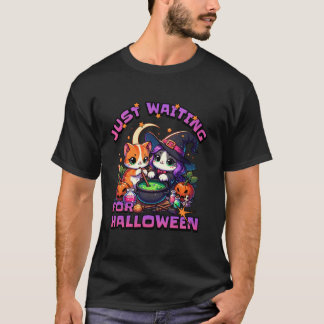 Just Waiting for Halloween Cat T Shirt