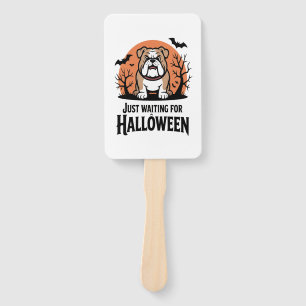 Just Waiting for Halloween Dog Hand Fan