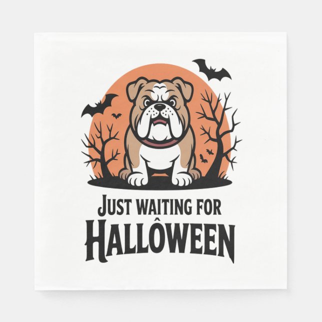 Just Waiting for Halloween Dog Napkin (Front)