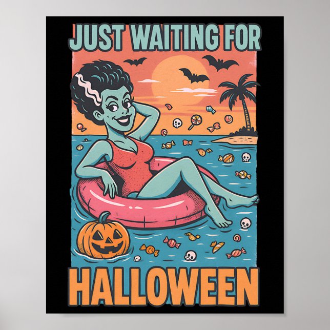 Just Waiting For Halloween Frankensteins Bride  Poster (Front)