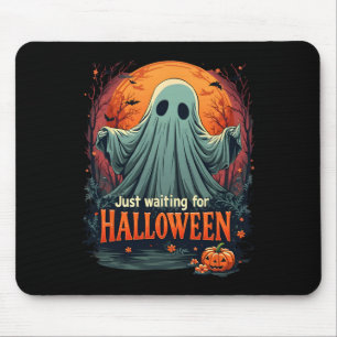 Just Waiting For Halloween Funny Spooky Season Gra Mouse Pad