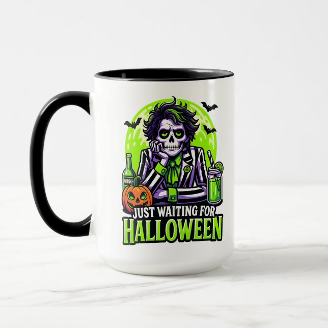 Just Waiting for Halloween – Funny Spooky Season Mug (Left)