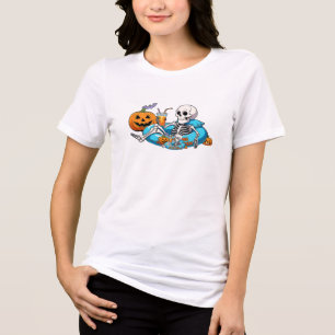 Just Waiting for Halloween – Funny Spooky Tri-Blend Shirt