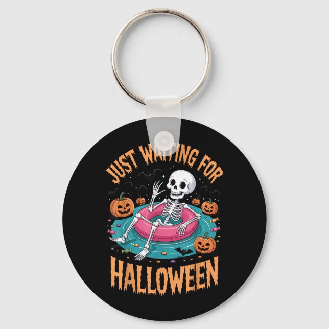 Just Waiting For Halloween Key Ring (Front)