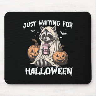 Just Waiting For Halloween Racoon Pumpkin Men Wom Mouse Pad