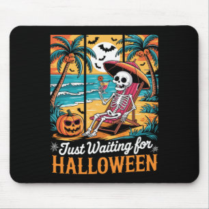 Just Waiting For Halloween Shirt Spooky Ghost Men  Mouse Pad