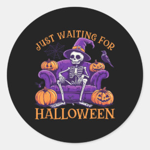 Just Waiting For Halloween Shirt - Summerween Funn Classic Round Sticker