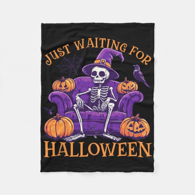 Just Waiting For Halloween Shirt - Summerween Funn Fleece Blanket (Front)