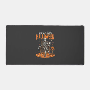 Just Waiting For Halloween Skeleton Design_1 Desk Mat