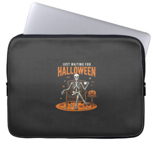 Just Waiting For Halloween Skeleton Design_1 Laptop Sleeve