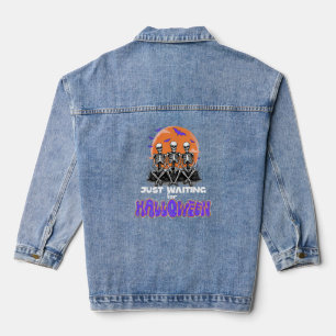 Just Waiting for Halloween, Skeleton Happy Denim Jacket