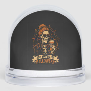 Just Waiting for Halloween Skeleton Snowglobe