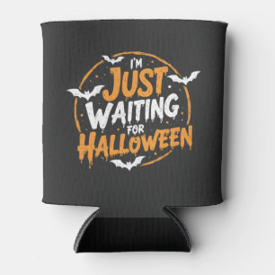 Just Waiting For Halloween Spooky Batty Gift  Can Cooler