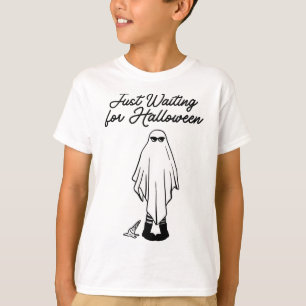 Just Waiting For Halloween Spooky Ghost Summer Hal T-Shirt