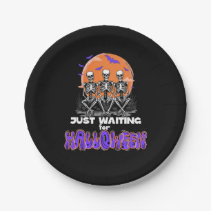 Just Waiting for Halloween, Spooky Skeleton Paper Plate