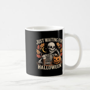 Just Waiting For Halloween Summerween Funny Spooky Coffee Mug