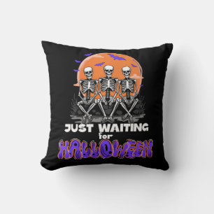 Just Waiting for Halloween, Three Skeletons  Cushion