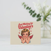 Just Waiting For Valentine's Retro Baby Cupid Love