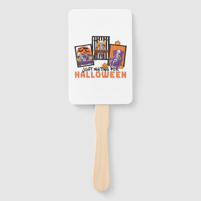 Just Waiting Halloween Fall Vibes Hand Fan (Front)