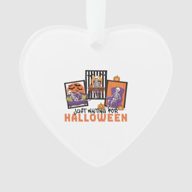 Just Waiting Halloween Fall Vibes Ornament (Front)