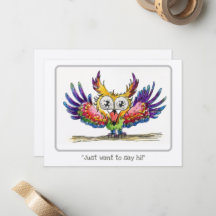 Just-Want-To-Say-Hi Owl - Blank Card