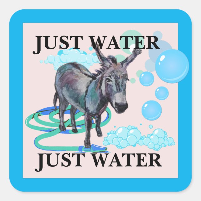 just water  square sticker (Front)