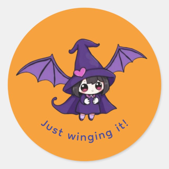 Just Winging It Classic Round Sticker (Front)
