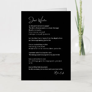 Just write inspirational poem poetry  foil greeting card