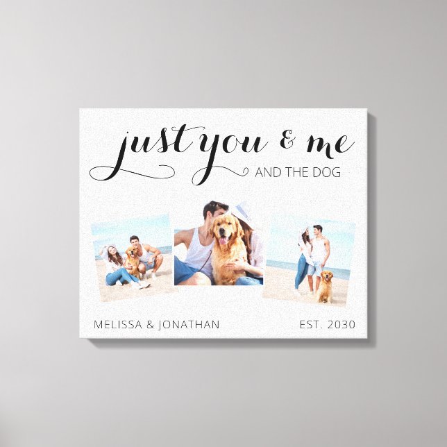 Just You Me And The Dog Custom Photo Collage Canvas Print (Front)
