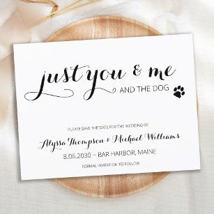 Just You Me And The Dog Wedding Save The Date Announcement Postcard