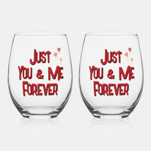 Just You & Me Forever Stemless Wine Glass