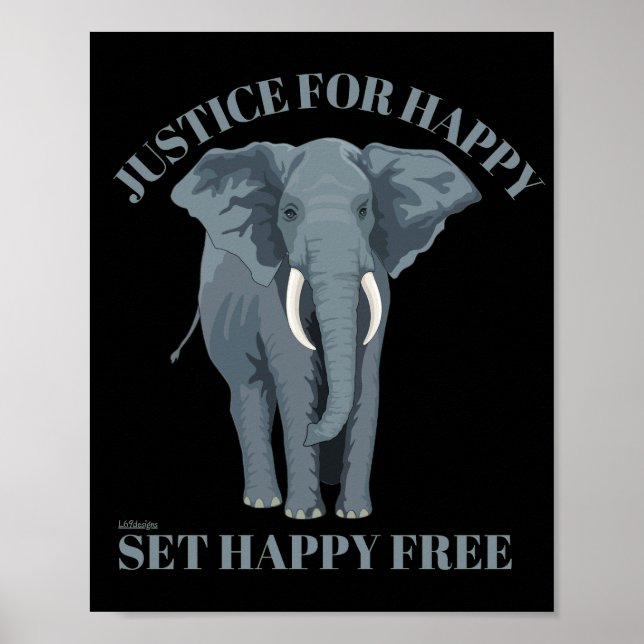 JUSTCE FOR HAPPY, SET HAPPY FREE                   POSTER (Front)