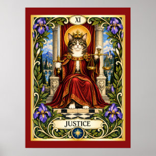Justice Cat Tarot - Balance and Truth Poster