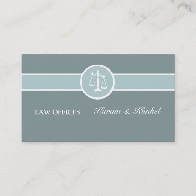 Justice Court Criminal Attorney Legal Scale Business Card (Front)