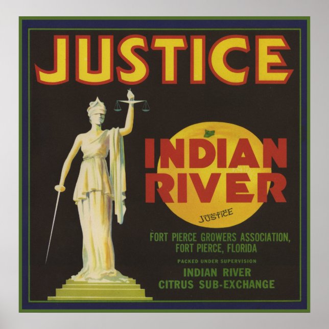 Justice Florida Crate Label Poster (Front)