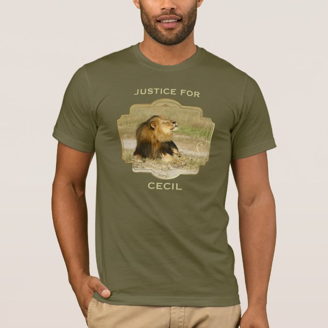 Justice For Cecil the Lion Killed in Africa T-Shirt (Front)