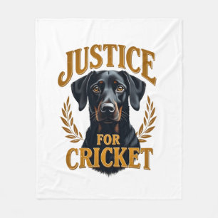 Justice For Cricket Vintage Dog Memorial Typograph Fleece Blanket
