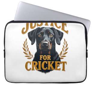 Justice For Cricket Vintage Dog Memorial Typograph Laptop Sleeve